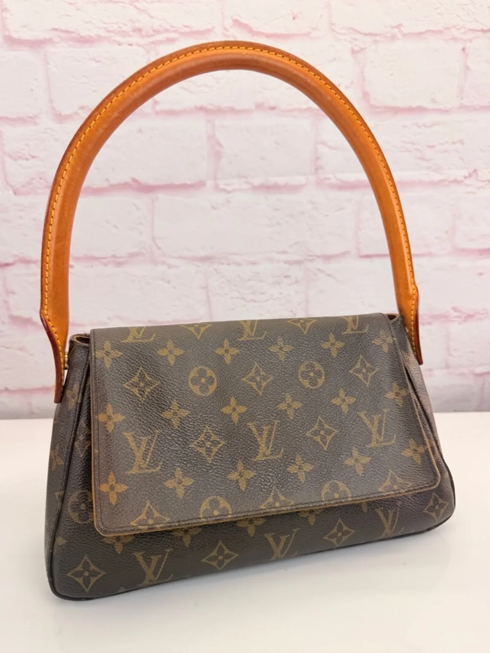 Authentic Louis Vuitton Monogram Mini Looping Loop PM Canvas Shoulder Bag